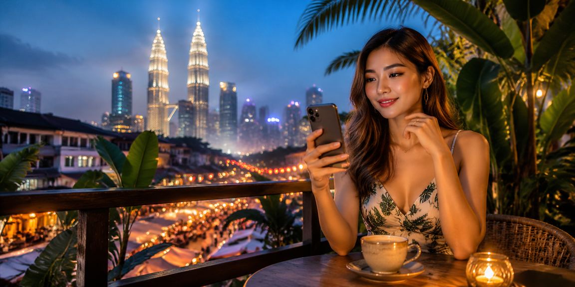 Pengguna di Kuala Lumpur mengakses kasino mudah alih 15th dengan gaya